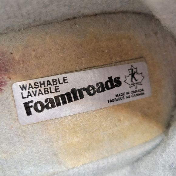 Foamtreads Purple Velvet Embroidered Slippers Vintage Hard Bottom Soft Shell - Picture 6 of 9